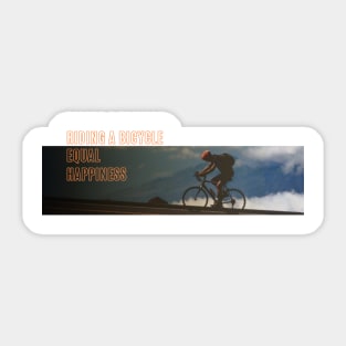 Riding A Bicycle Equal Happiness Sticker